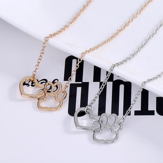 My Heart's Entwined with a Paw Necklace